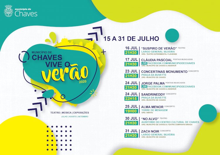 Ciclo Cultural “Chaves Vive o Verão 2020” com propostas para todos os gostos