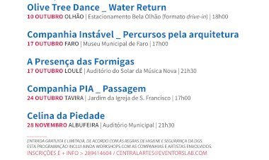 Olive Tree Dance apresentam espetáculo drive-in em Olhão