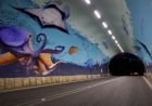 Túnel da Figueirinha com iluminado faz alusão ao mar
