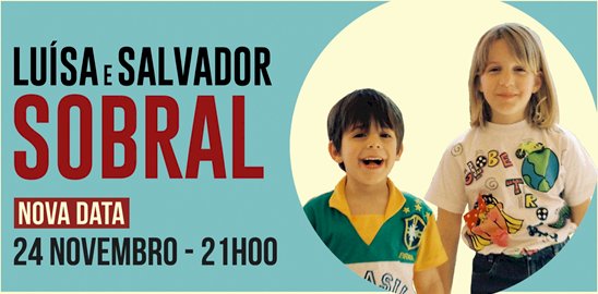 Luísa e Salvador Sobral dia 24 de Novembro no Teatro Tivoli BBVA