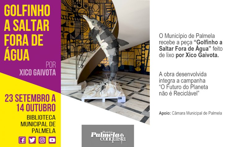 "Golfinho a Saltar Fora de Água” em exposição na Biblioteca de Palmela