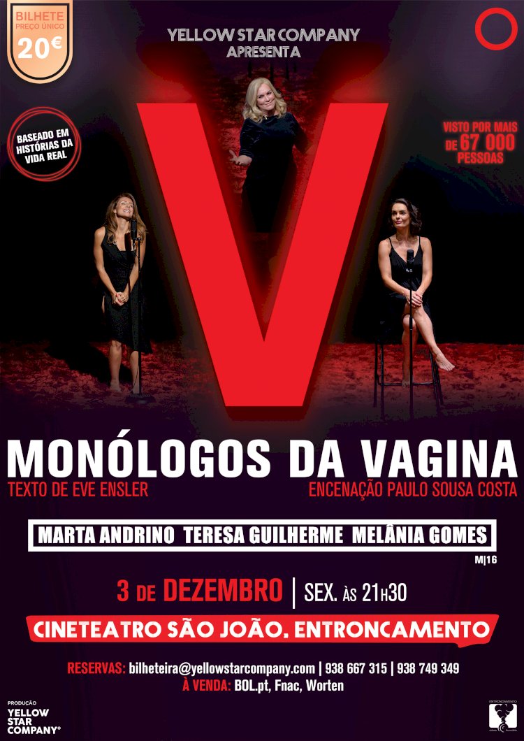 “Monólogos da Vagina” no Cineteatro S. João do Entroncamento