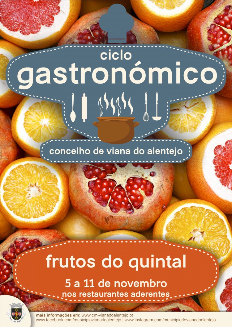 Frutos de outono nos restaurantes do concelho de Viana do Alentejo em Novembro