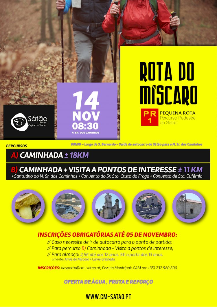 “Rota do Míscaro” no Sátão a 14 de Novembro