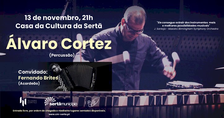 Casa da Cultura da Sertã  recebe Concerto de Percussão e Acordeão a 13 de novembro