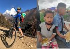 Nadador Salvador realiza ligação de bicicleta entre Kathmandu e acampamento base do Evereste