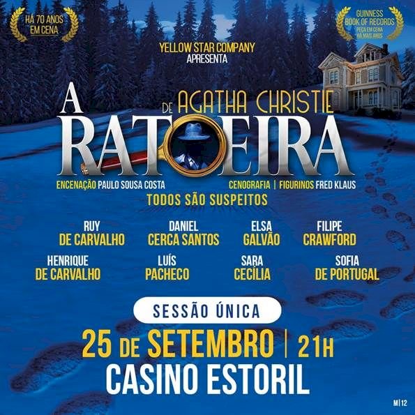 “A Ratoeira”, de Agatha Christie no Salão Preto e Prata do Casino Estoril