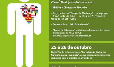 Dia Municipal para a Igualdade celebra-se a 24 de outubro