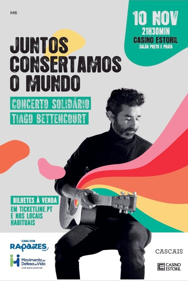 Concerto solidário de Tiago Bettencourt no Casino Estoril propõe-se consertar o mundo de dezenas de crianças