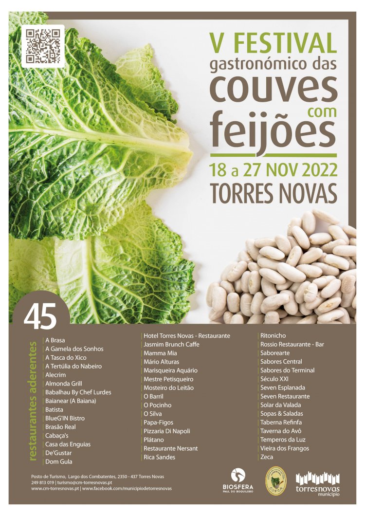 V Festival Gastronómico das Couves com Feijões em 45 restaurantes do concelho de Torres Novas