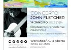 Guitarrista John Fletcher em Grândola para Workshop e Concerto