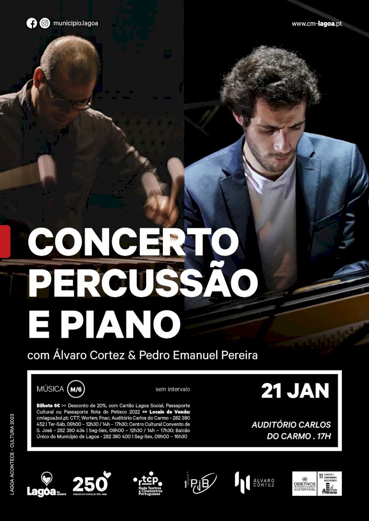 Auditório Carlos do Carmo recebe o concerto “Percussão e Piano”