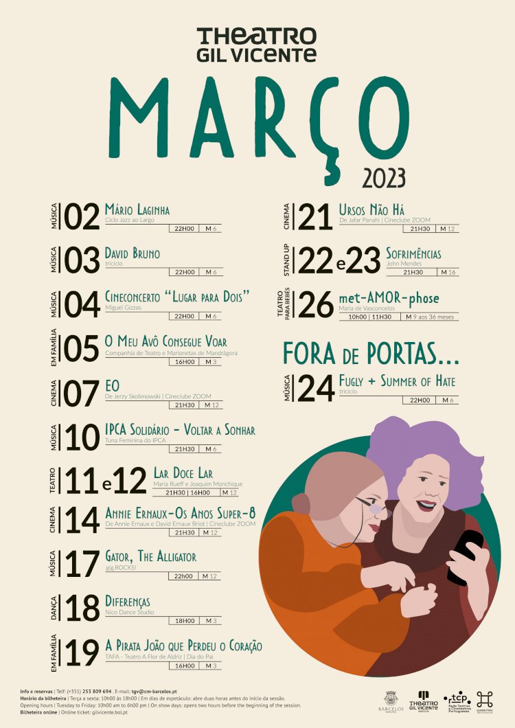 Programação de Março no Theatro Gil Vicente