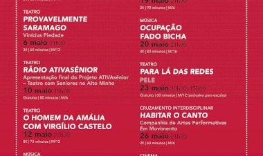 Teatro Diogo Bernardes revela programação cultural do mês de Maio