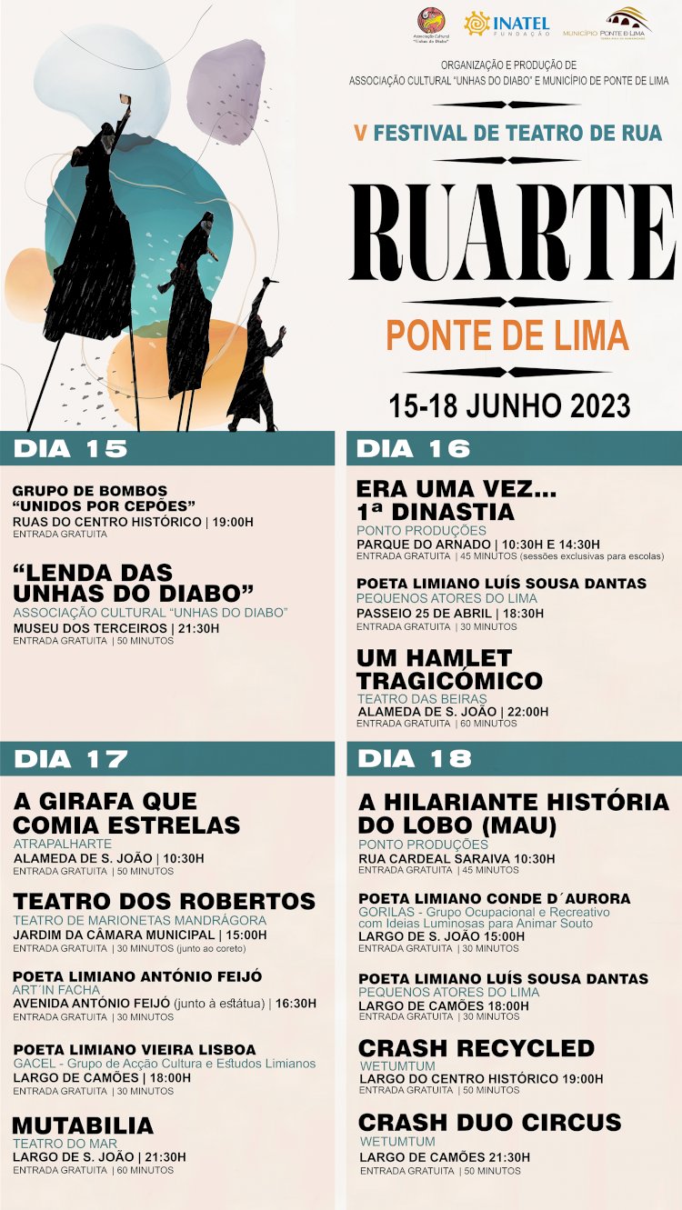RUARTE - Festival de Teatro de Rua em Ponte de Lima - 15, 16, 17 e 18 de Junho