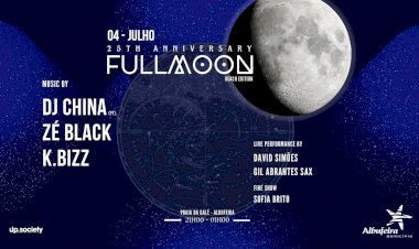 "Full Moon" - praia da Galé celebra bodas de prata com música dança e celas na praia