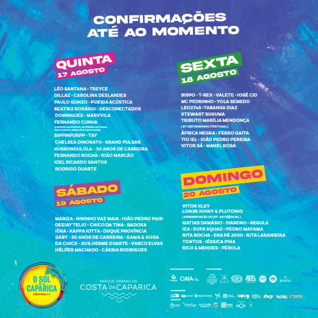 Iza, Grand Pulsar, Kussondulola, Fernando Rocha e Joel Ricardo Santos fazem parte das mais recentes confirmações para o festival  O Sol da Caparica
