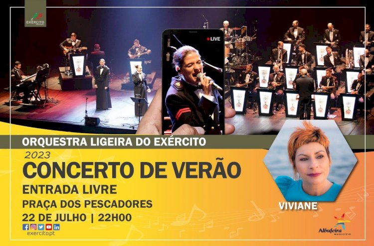 Orquestra ligeira do exército apresenta-se na Praça dos Pescadores com Viviane para um concerto memorável