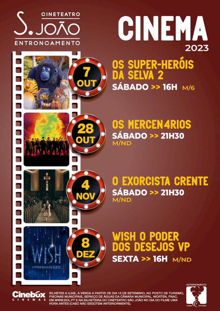 Cinema volta à cidade em Outubro, Novembro e Dezembro Cineteatro São João recebe novas sessões de cinema