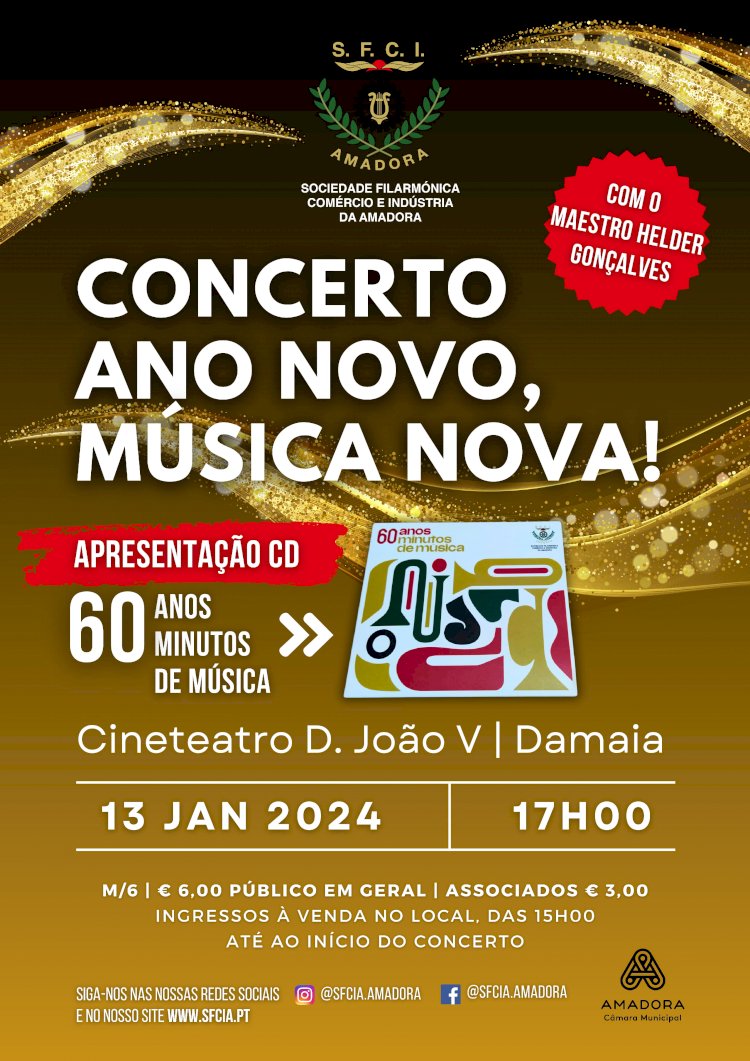 13 Janeiro | Concerto de Ano Novo da SFCIA | Música | Cineteatro D. João V