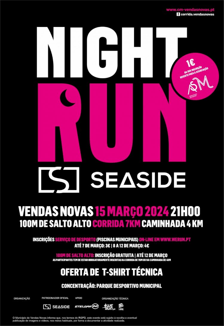 Vendas Novas homenageia todas as mulheres com mais uma edição da Night Run Seaside