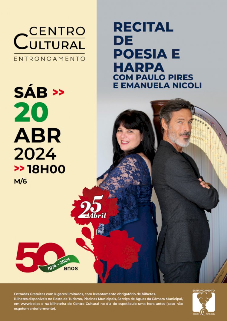 Recital de Poesia e Harpa com Paulo Pires e Emanuela Nicoli