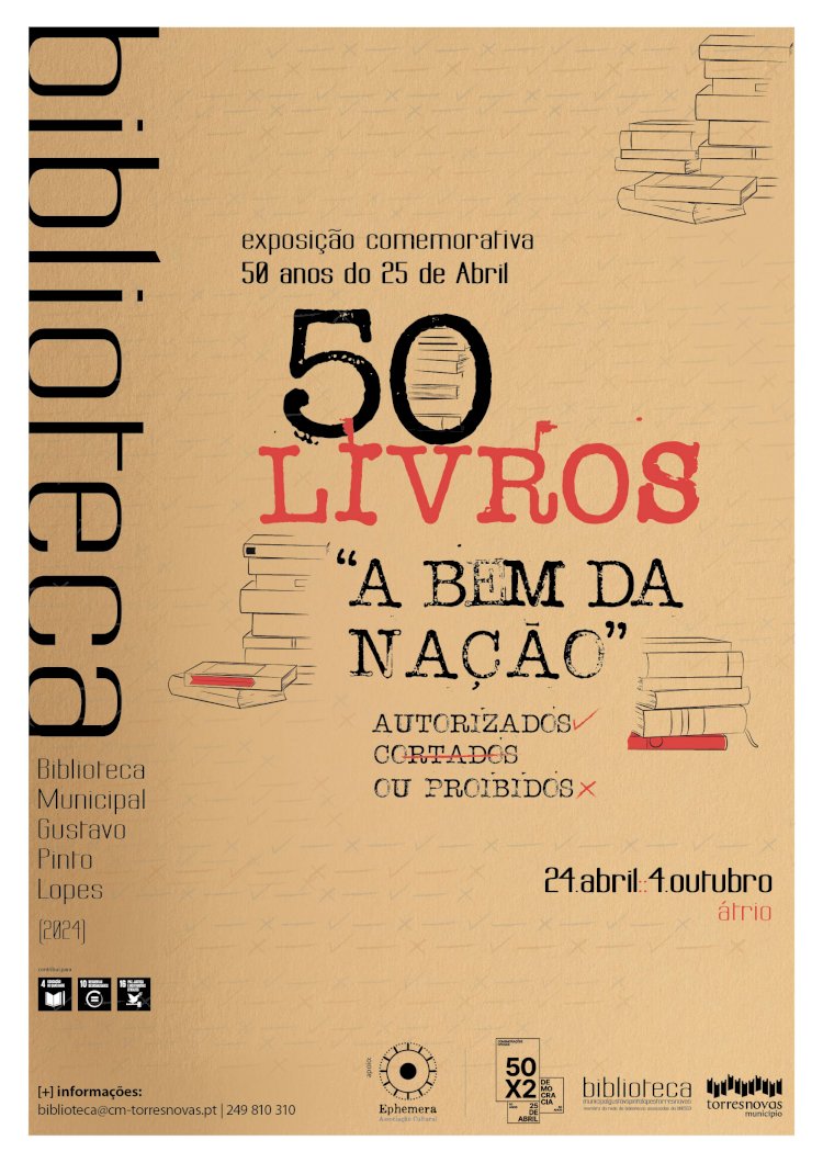 Exposição 50 LIVROS "a bem da nação" na Biblioteca Municipal