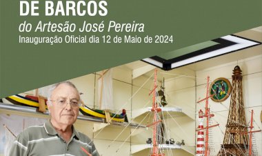 José Pereira expõe miniaturas de embarcações em madeira no Estaleiro-Museu do Monte Branco