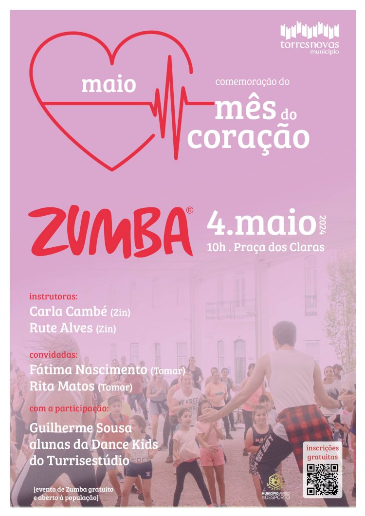 Aula gratuita de zumba assinala «Mês do Coração» em Torres Novas