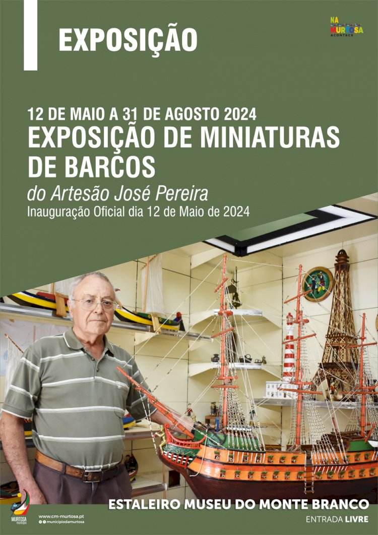 José Pereira expõe miniaturas de embarcações em madeira no Estaleiro-Museu do Monte Branco