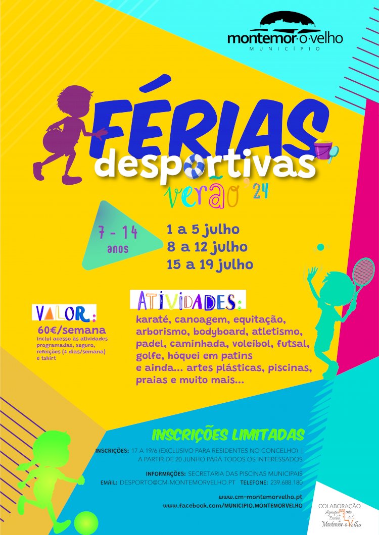 Férias Municipais de Verão 2024 | Actividades desportivas, culturais e de lazer