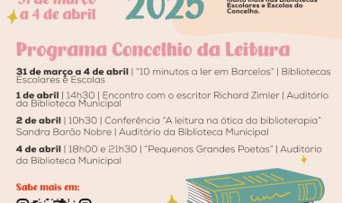 Semana Concelhia da Leitura decorre entre 31 de Março e 4 de Abril