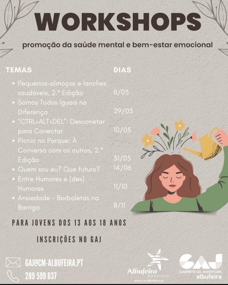 Município de Albufeira realiza workshops sobre bem-estar e saúde mental dos jovens