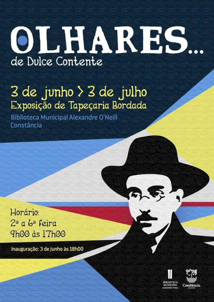 Tapeçaria bordada na Biblioteca Municipal Alexandre O´Neill