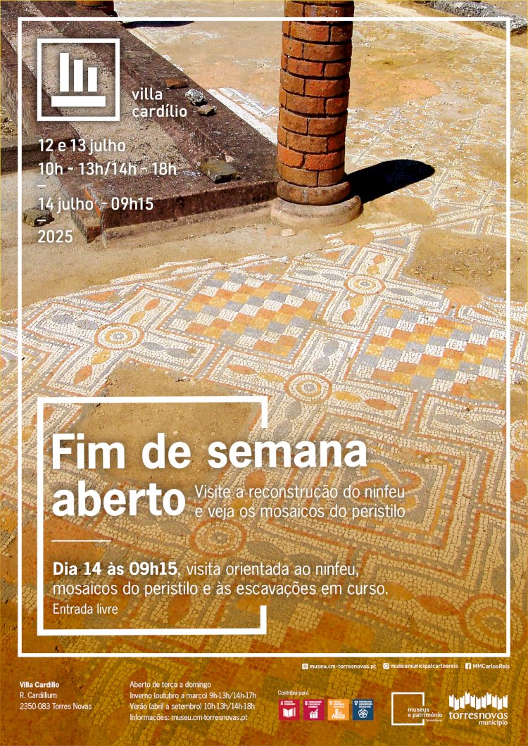Fim de semana aberto em Villa Cardílio | reconstrução do ninfeu e visita aos mosaicos do peristilo