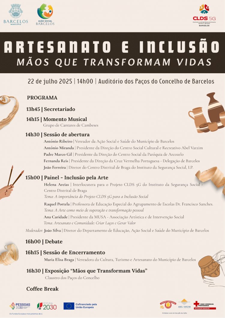 Barcelos promove tertúlia “Artesanato e Inclusão: Mãos que Transformam Vidas”