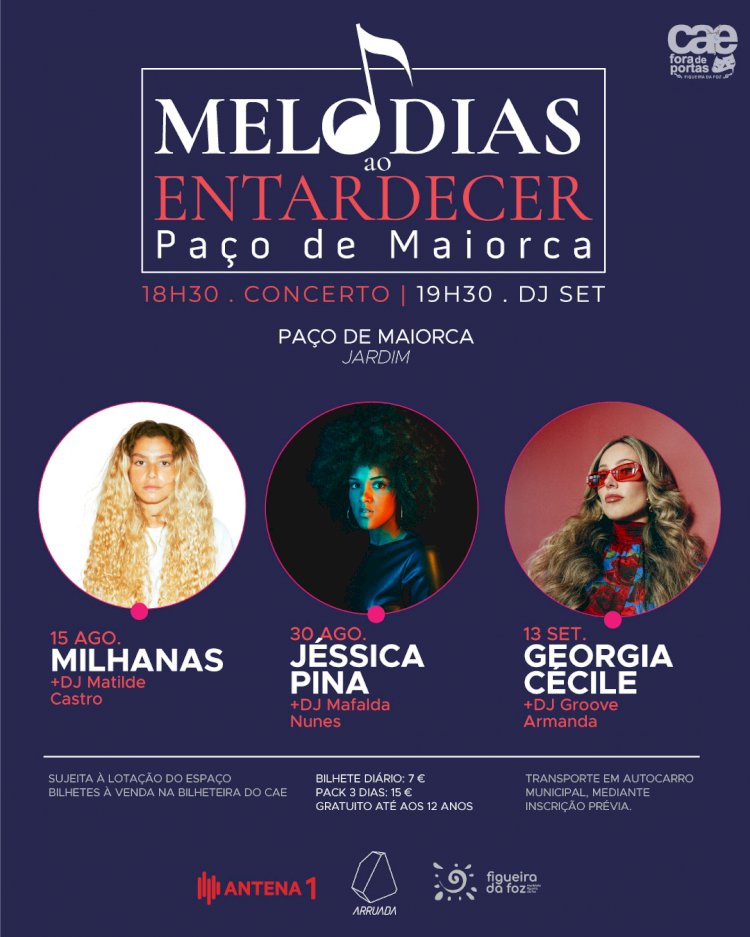 Melodias ao Entardecer na Figueira da Foz com Milhanas, Jéssica Pina e Georgia Cécile