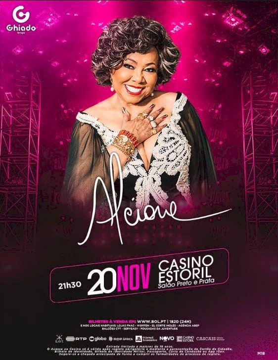 Alcione apresenta grandes êxitos no Salão Preto e Prata do Casino Estoril