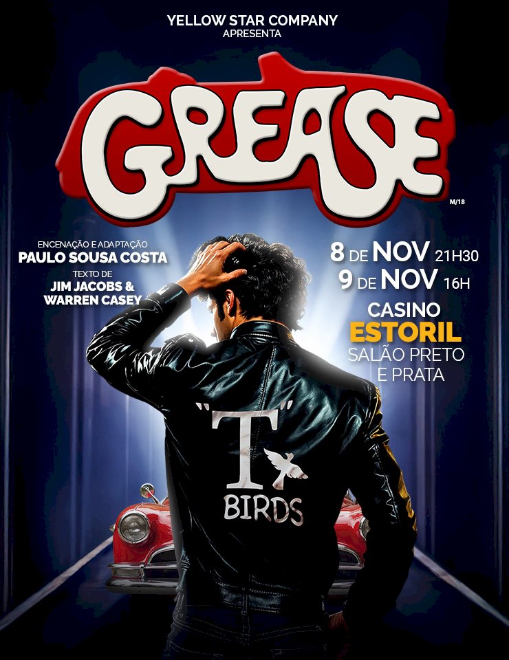 Musical “Grease” em novembro no Salão Preto e Prata do Casino Estoril